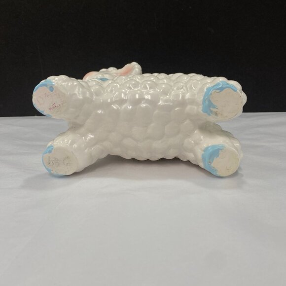 Vintage Ceramic Lamb Planter Gender Neutral Baby Decor - Picture 8 of 10